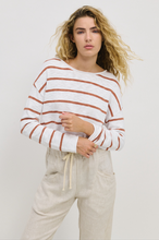 Load image into Gallery viewer, Minnie Stripe Terracotta Top 100% Cotton