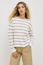 Load image into Gallery viewer, Minnie Stripe Taupe Top 100% Cotton