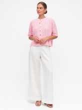 Load image into Gallery viewer, Ella Cable Knit Cardigan Pink 100% Cotton
