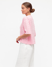 Load image into Gallery viewer, Ella Cable Knit Cardigan Pink 100% Cotton