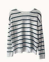 Load image into Gallery viewer, Minnie Stripe Black Top 100% Cotton