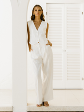 Load image into Gallery viewer, Castaway Pant White 100% Linen