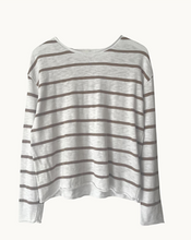 Load image into Gallery viewer, Minnie Stripe Taupe Top 100% Cotton