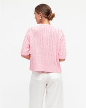 Load image into Gallery viewer, Ella Cable Knit Cardigan Pink 100% Cotton