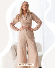 Load image into Gallery viewer, Wrap Up Pant Beige 100% Linen