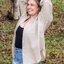 Load image into Gallery viewer, Harper Oversized Linen Shirt Pebble