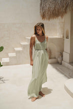 Load image into Gallery viewer, Solare Maxi Slip Dress Seafoam