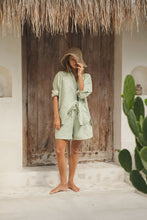 Load image into Gallery viewer, Harper Oversized Linen Shirt Seafoam