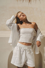 Load image into Gallery viewer, Harper Oversized Linen Shirt White