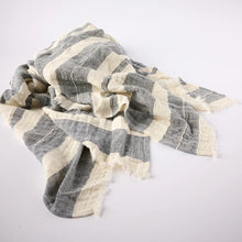 Load image into Gallery viewer, Lido Throw Off White & Navy