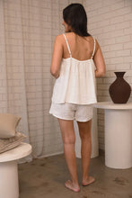 Load image into Gallery viewer, Carter Linen Cami Off White With Natural Fine Stripe