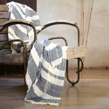 Load image into Gallery viewer, Lido Throw Off White & Navy