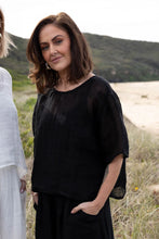 Load image into Gallery viewer, Olivia Linen Top Black