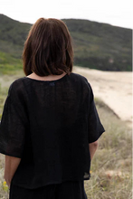Load image into Gallery viewer, Olivia Linen Top Black