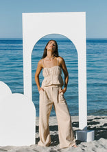Load image into Gallery viewer, SALT Linen Pleat Cami Sand