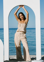 Load image into Gallery viewer, SALT Linen Pleat Cami Sand