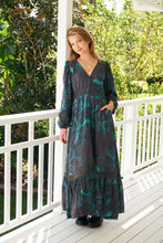Load image into Gallery viewer, Midnight Lilly Long Sleeve Carmen Dress