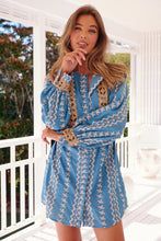 Load image into Gallery viewer, Bohemian Blues Moonstone Shirtdress