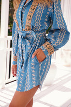 Load image into Gallery viewer, Bohemian Blues Moonstone Shirtdress