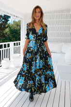 Load image into Gallery viewer, Midnight Sapphire Print Tessa Maxi Dress
