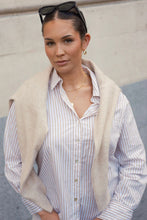 Load image into Gallery viewer, You Got This Ecru Stripe Poplin Oversized Shirt