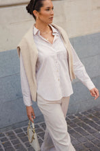 Load image into Gallery viewer, You Got This Ecru Stripe Poplin Oversized Shirt
