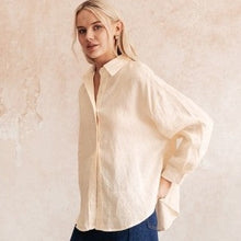 Load image into Gallery viewer, Buttons Up Linen Shirt Beige