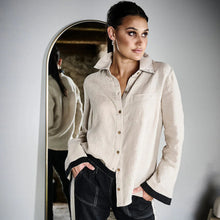 Load image into Gallery viewer, Contrast Linen Shirt Natural