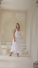 Load and play video in Gallery viewer, Elation Tiered Maxi Skirt White