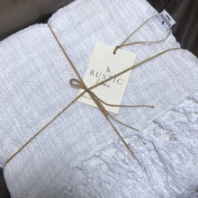 Load image into Gallery viewer, Audrey Throw Optic White Mesh Stonewashed Heavy 100% Linen