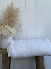 Load image into Gallery viewer, Audrey Throw Optic White Mesh Stonewashed Heavy 100% Linen