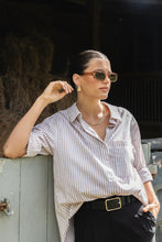 Load image into Gallery viewer, You Got This Ecru Stripe Poplin Oversized Shirt