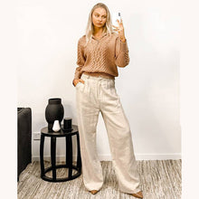 Load image into Gallery viewer, Castaway Pant Oatmeal 100% Linen