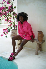Load image into Gallery viewer, Claudia Linen Shirt Raspberry