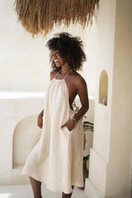 Load image into Gallery viewer, Mari Halter Linen Dress - Vanilla