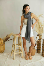 Load image into Gallery viewer, French Riviera 100% Cotton Scarf Charcoal Grey 2m x 1m