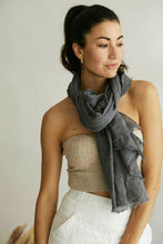 Load image into Gallery viewer, French Riviera 100% Cotton Scarf Charcoal Grey 2m x 1m