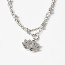 Load image into Gallery viewer, Lotus Charm Ball Chain Bracelet
