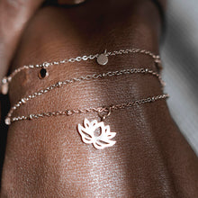 Load image into Gallery viewer, Lotus Charm Ball Chain Bracelet