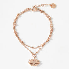 Load image into Gallery viewer, Lotus Charm Ball Chain Bracelet