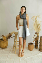 Load image into Gallery viewer, French Riviera 100% Cotton Scarf Charcoal Grey 2m x 1m