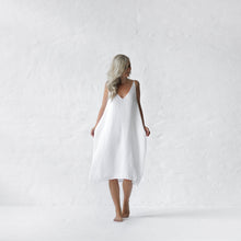 Load image into Gallery viewer, Nanami Midi dress White 100% Linen