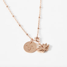 Load image into Gallery viewer, Tabono & Lotus Charm Ball Chain Necklace