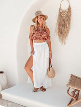 Load image into Gallery viewer, Tidal Linen Skirt White