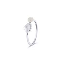 Shell Pearl Ring Stirling Silver - Desert to Ocean