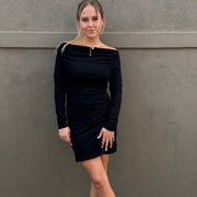 Cowl Neck Mini Dress