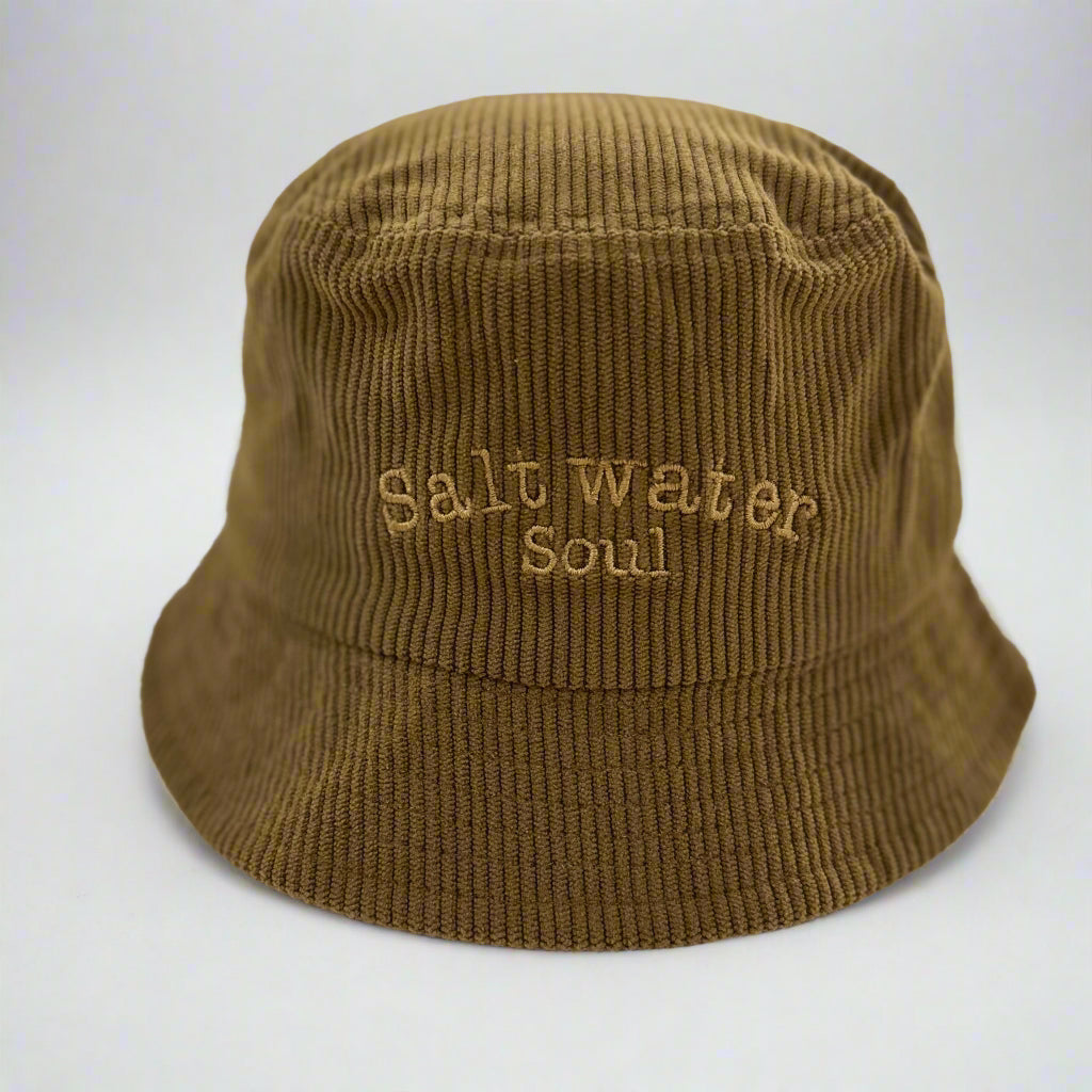 Saltwater Soul Cotton Corduroy Bucket Hat Chestnut - Desert to Ocean