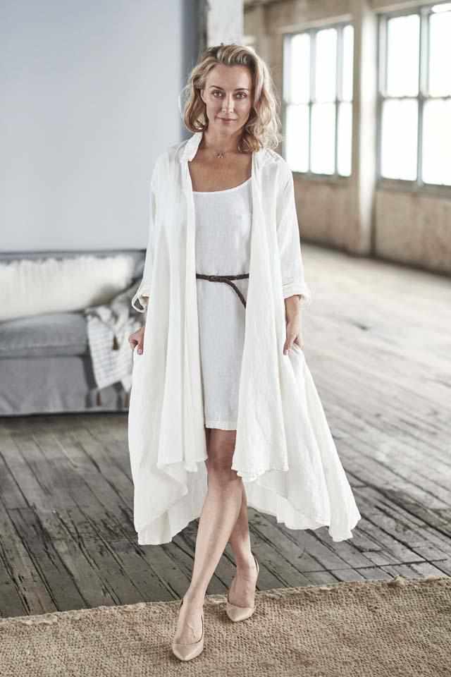 White Linen Slip Dress