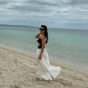 Castaway Maxi Slip Skirt Ivory