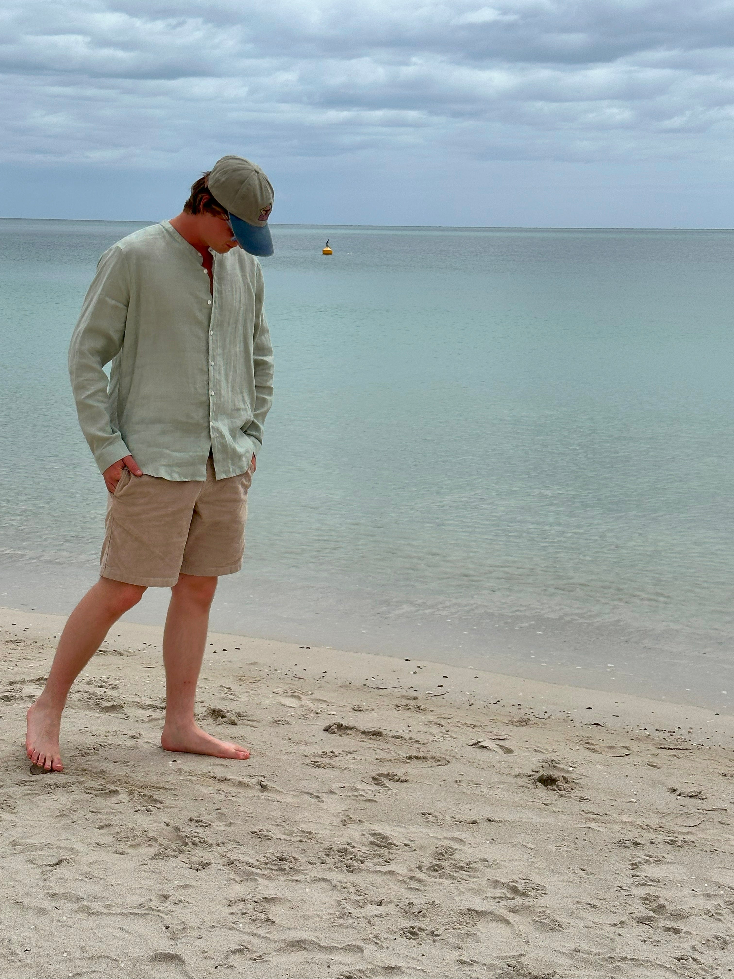 Breakwater Men's Linen Shirt Seafoam